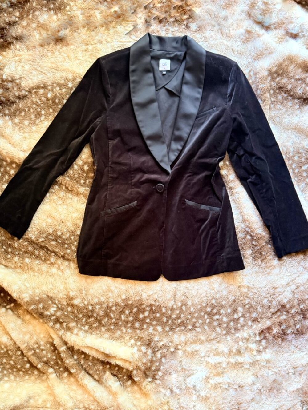 CAbi Black Velvet Tuxedo Blazer - Picture 5 of 5
